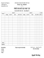 Phiếu báo kết quả học tập cuối năm