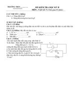 Đề Kiểm tra Học kỳ II môn Vật Lý khối 7