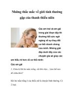 Những thắc mắc về giới tính thường gặp của thanh thiếu niên ppt