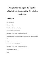Đăng ký thay đổi người đại diện theo pháp luật của doanh nghiệp đối với công ty cổ phần pdf