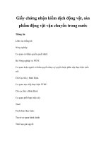 Giấy chứng nhận kiểm dịch động vật, sản phẩm động vật vận chuyển trong nước pptx