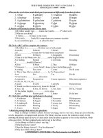 Đề + đáp án Tiếng Anh 7 HK I 2009 - 2010