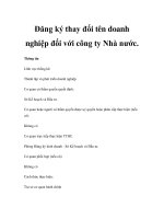 Đăng ký thay đổi tên doanh nghiệp đối với công ty Nhà nước potx