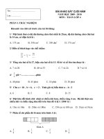 ĐỀ KHÁO SÁTCUỐI NĂM MÔN TOÁN - ĐỀ 7