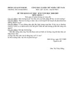 Đề thi Toán học kì II