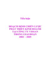 Đề tài : HOẠCH ĐỊNH CHIẾN LƯỢC PHÁT TRIỂN KINH DOANH TẠI CÔNG TY VISSAN TRONG GIAI ĐOẠN 2002 – 2005 docx