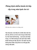 Phòng bệnh nhiễm khuẩn hô hấp cấp trong mùa lạnh cho trẻ pdf