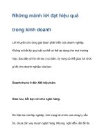 Những mánh lới đạt hiệu quả trong kinh doanh doc