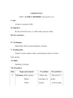 Giáo án Tiếng anh lớp 3 - LESSON PLAN UNIT 7: FAMILY MEMBERS / Section B (1,2,3) ppt