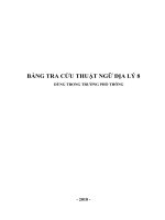 Bảng tra cứu thuật ngữ địa lý 8