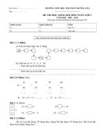 Đề thi HSG toán lớp 1