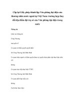 Cấp lại Giấy phép thành lập Văn phòng đại diện của thương nhân nước ngoài tại Việt Nam: trường hợp thay đổi địa điểm đặt trụ sở của Văn phòng đại diện trong nước doc