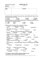 Đề kiểm tra 45 lần 4 Anh9