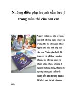 Những điều phụ huynh cần lưu ý trong mùa thi của con em pot