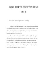 KINH BIỆT VÀ CÁCH VẬN DỤNG (Kỳ 2) pptx