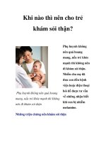 Khi nào thì nên cho trẻ khám sỏi thận? ppsx