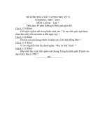 Đề kiểm tra chất lượng học kì II - môn Lịch sử