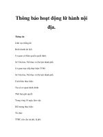 Thông báo hoạt động lữ hành nội địa pot