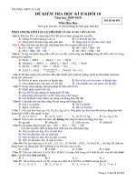 đề kiểm tra học kì II khối 10 Mã đề 852 (thi tập trung gồm 8 mã đề- có đ/a)