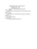 Đề kiểm tra chất lượng học kì II môn Sinh học