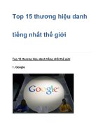 Top 15 thương hiệu danh tiếng nhất thế giới ppsx