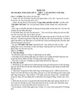 ĐÁP AN MÔN VĂN KỲ THI HSG CẤP TRƯỜNG 2009-2010