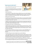 BẠN CHỌN GÌ CHO ĐỜI MÌNH