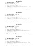 ĐỀ KIỂM TRA MỘT TIẾT SỐ PHỨC