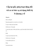 Cấp lại giấy phép hoạt động đối với cơ sở bức xạ sử dụng thiết bị X-Quang y tế doc