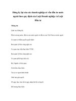 Đăng ký lại của các doanh nghiệp có vốn đầu tư nước ngoài theo quy định của Luật Doanh nghiệp và Luật Đầu tư doc