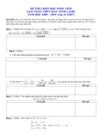 ĐỀ THI CHỌN HỌC SINH GIỎI GIẢI TOÁN TRÊN MÁY TÍNH CASIO NĂM HỌC 2009 – 2010 - Lớp 12 THPT - Phần 2 docx