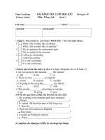 Đề kiểm tra cuối học kì 2( tham khảo)