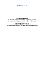 NGHIÊN CỨU MỘT SỐ CÔNG NGHỆ VÀ KỸ THUẬT CHỦ YẾU CỦA THANH TOÁN ĐIỆN TỬ VÀ HỆ THỐNG THỬ NGHIỆM pdf