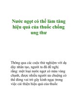 Nước ngọt có thể làm tăng hiệu quả của thuốc chống ung thư ppt