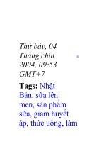 Sản phẩm sữa lên men làm giảm huyết áp docx