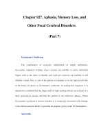 Chapter 027. Aphasia, Memory Loss, and Other Focal Cerebral Disorders (Part 7) doc