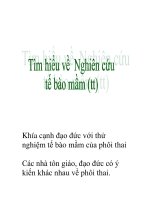 tìm hiểu về nghiên cứu tế bào nầm (tt) ppt