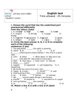 Đề Kiểm tra Anh Văn lớp 6(Số 02)