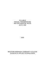 SYLLABUS MANUAL TRANSMISSIONS AND DIFFERENTIAL AXLES AUTO-1290 pot
