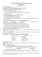 Đề kiểm tra HK II Địa lí 9 (09-010) + Đáp án-Biểu điểm