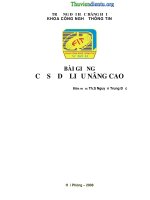 bài giảng về cơ sở dữ liệu nâng cao