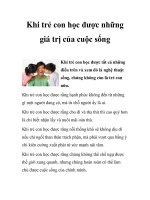 Khi trẻ con học được những giá trị của cuộc sống docx