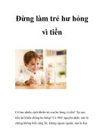 Đừng làm trẻ hư hỏng vì tiền pps