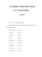 LỘ TRÌNH VÀ HỘI CHỨNG BỆNH CỦA 12 KINH CHÍNH (Kỳ 5) ppsx