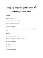 Đăng ký hoạt động chi nhánh đối với công ty Nhà nước pptx