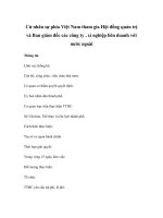 Cử nhân sự phía Việt Nam tham gia Hội đồng quản trị và Ban giám đốc các công ty , xí nghiệp liên doanh với nước ngoài ppt