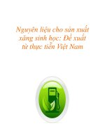 Nguyên liệu cho sản xuất xăng sinh học: Ðề xuất từ thực tiễn Việt Nam doc