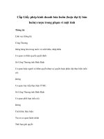 Cấp Giấy phép kinh doanh bán buôn (hoặc đại lý bán buôn) rượu trong phạm vi một tỉnh ppsx