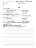 Đề thi Sinh Học 7_HK2 (có đáp án)