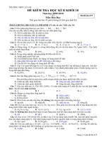 đề kiểm tra học kì II khối 10 Mã 475(thi tập trung gồm 8 mã đề- có đ/a)